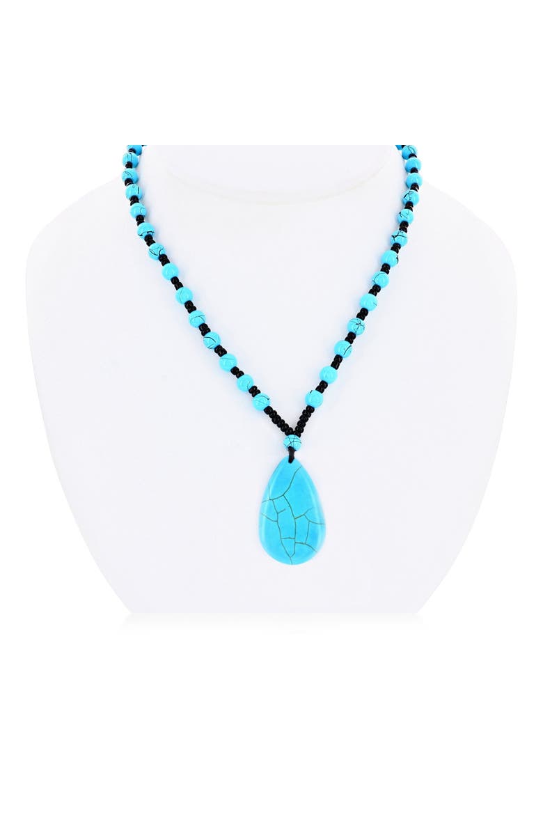 Donatello Gian Turqurenite Long Necklace, Main, color, Turquoise