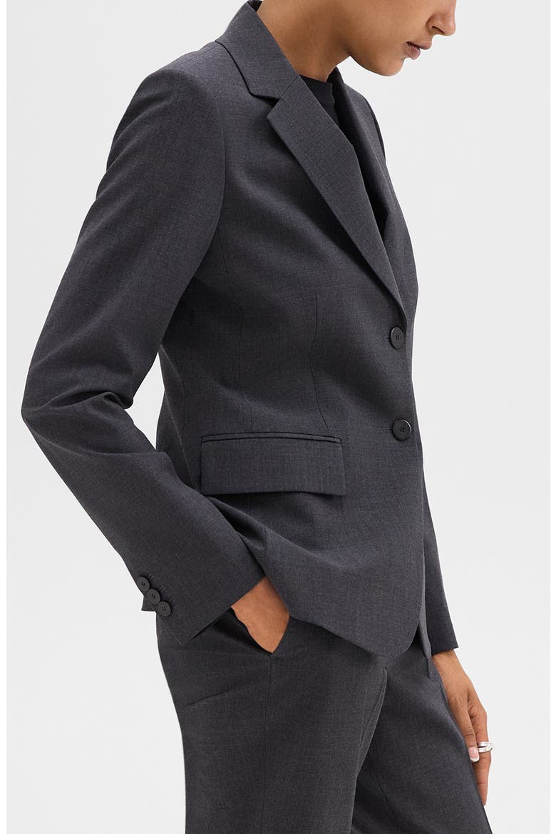 Carissa Good Wool Blazer, Alternate, color, CHARCOAL MELANGE