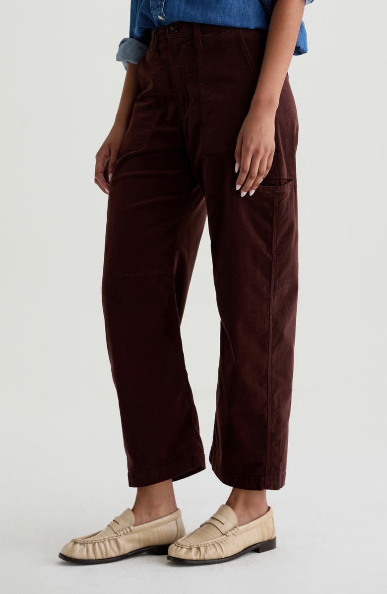 AG Hazal Ankle Barrel Utility Corduroy Pants, Alternate, color, Coffee Bean