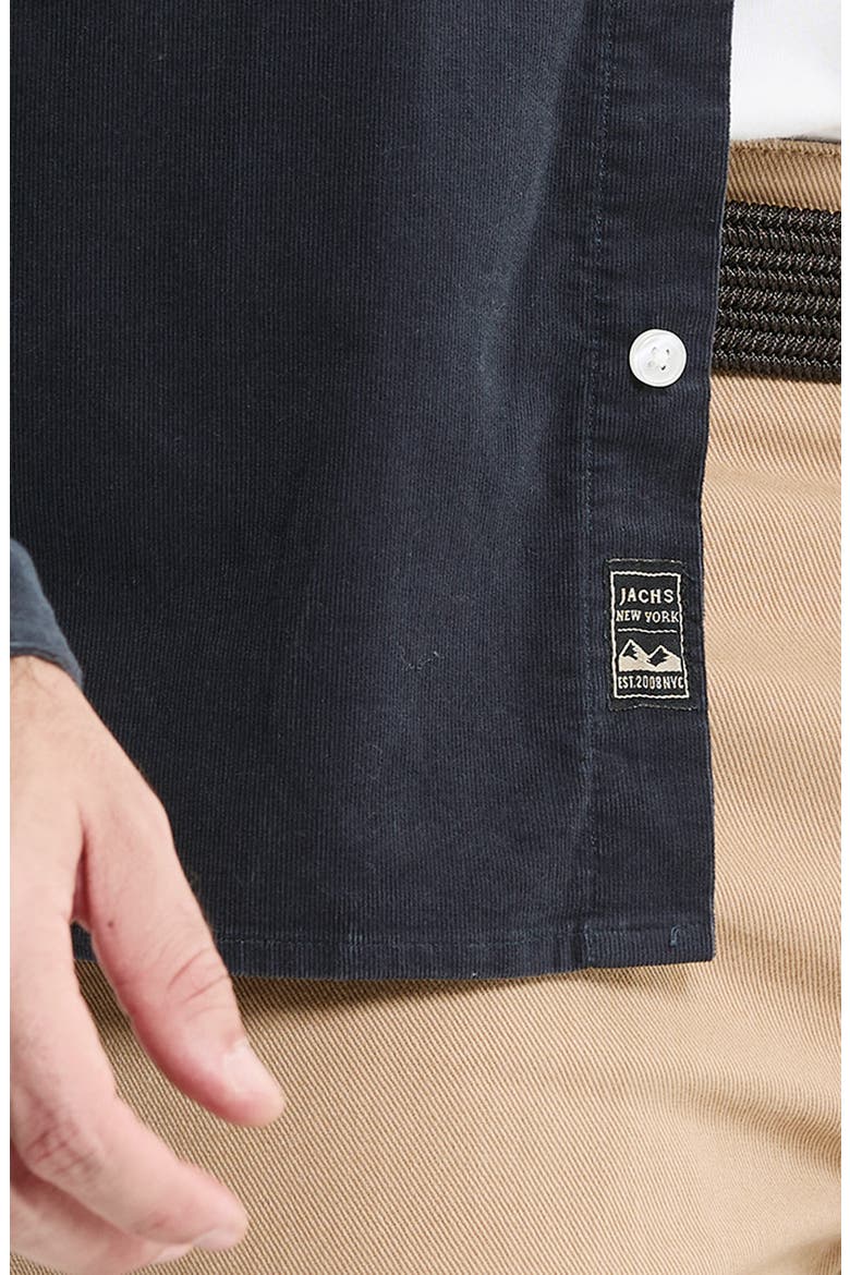 Stretch Corduroy Button-Down Shirt, Alternate, color, DARK INDIGO