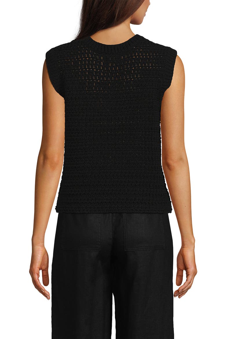 Blend Texture U Neck Vest Sweater, Alternate, color, Black