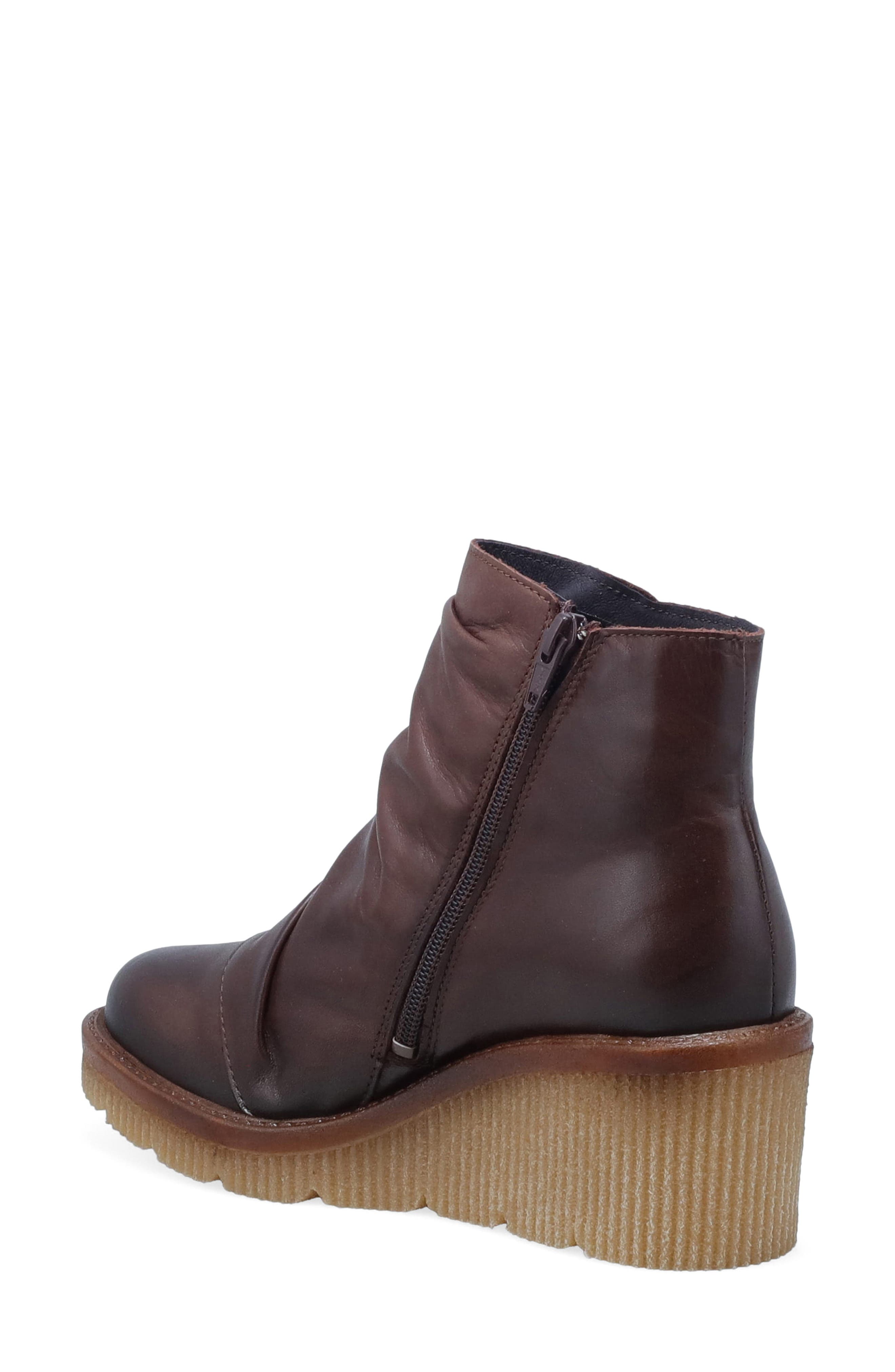 Alice Leather Wedge Bootie, Alternate, color, BROWN