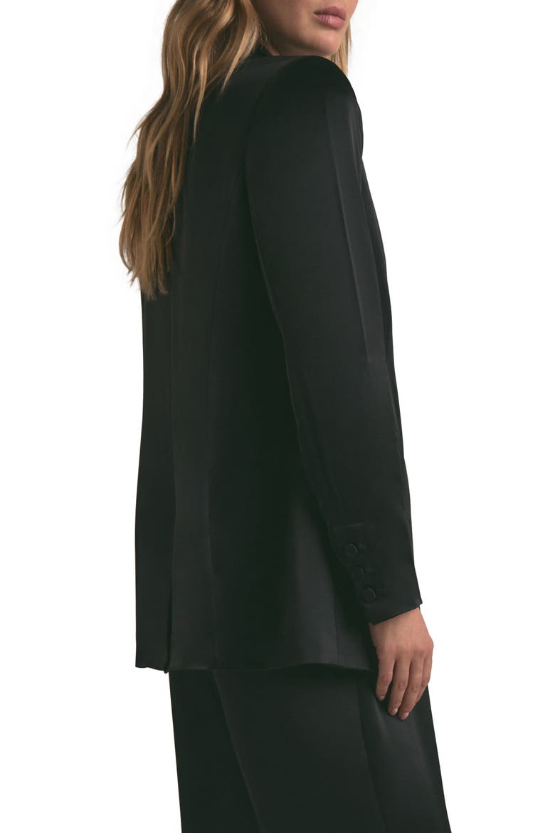 Satin Blazer, Alternate, color, BLACK