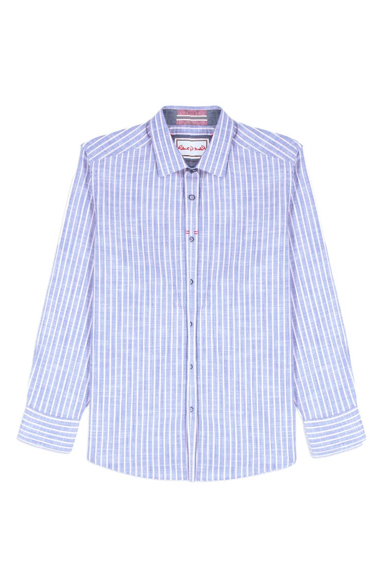 Robert Graham Fardella Stripe cotton button up, Alternate, color, Indigo