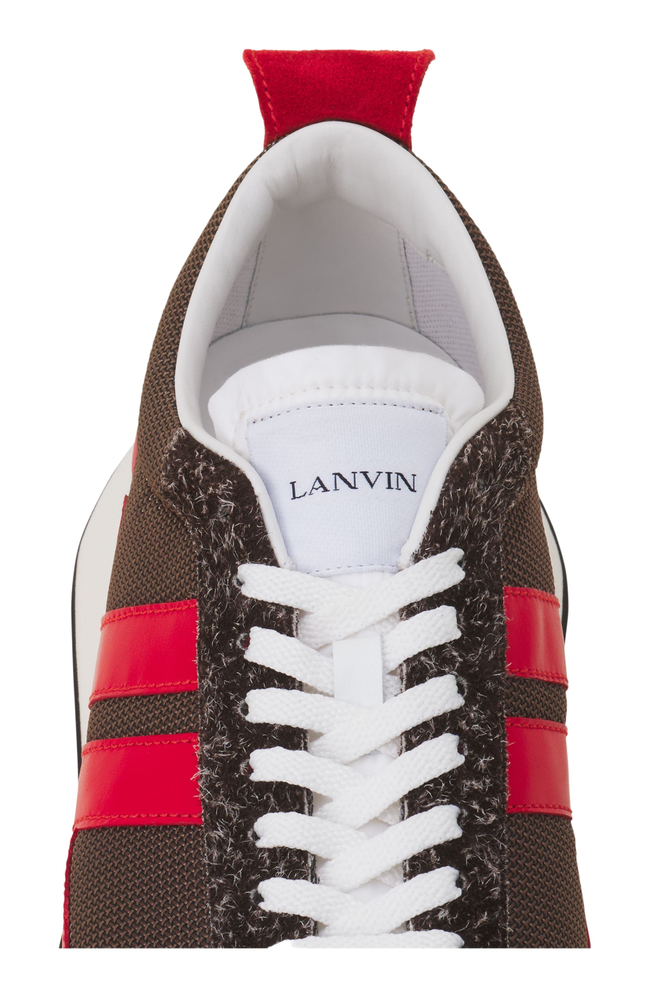 Lanvin Bumpr Mesh Sneakers, Alternate, color, Marron/Rouge