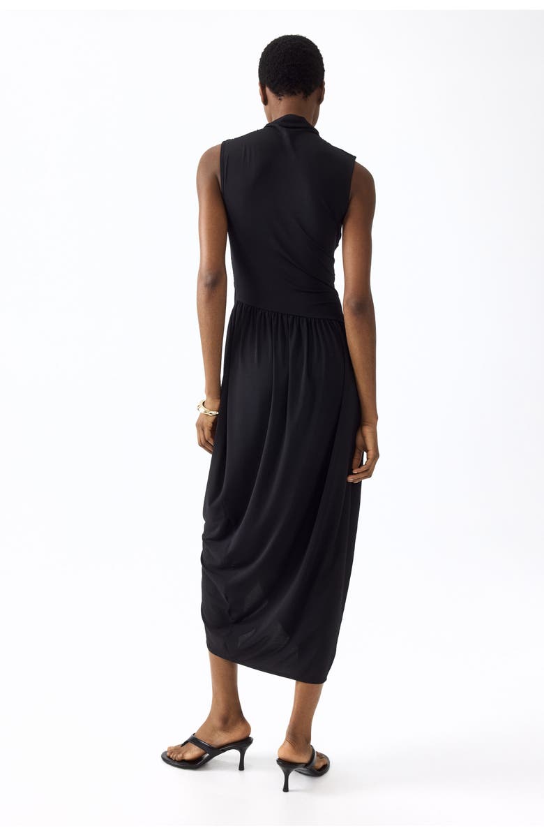 H&M Draped Turtleneck Dress, Alternate, color, Black