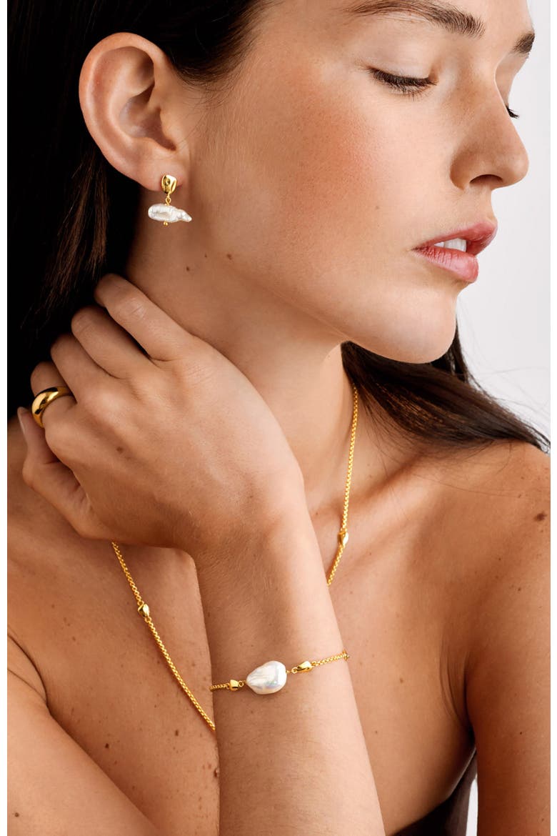 Sol Pearl Bracelet, Alternate, color, Gold