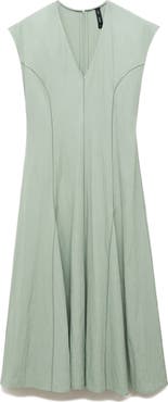 MANGO Godet Pleat Dress