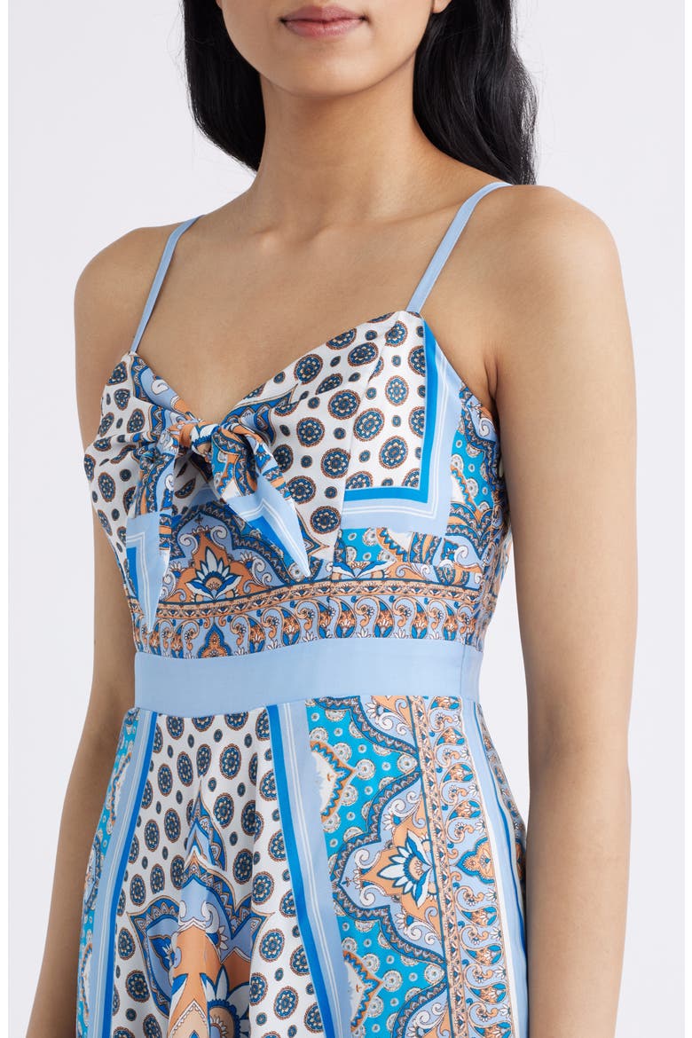 Tie Front Maxi Sundress, Alternate, color, BLUE MULTI