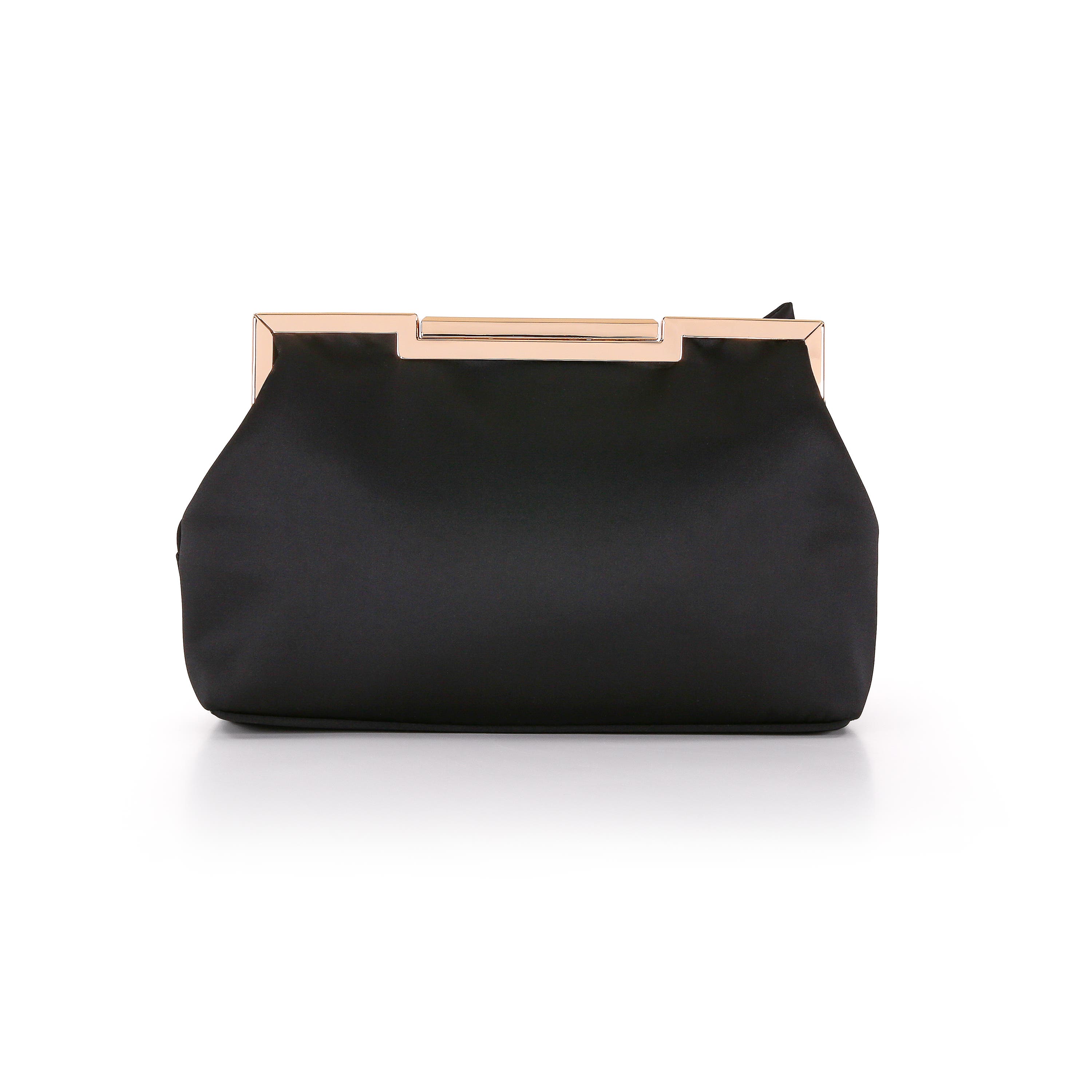 Visvien Satin Tie Pouch Clutch, Alternate, color, Black