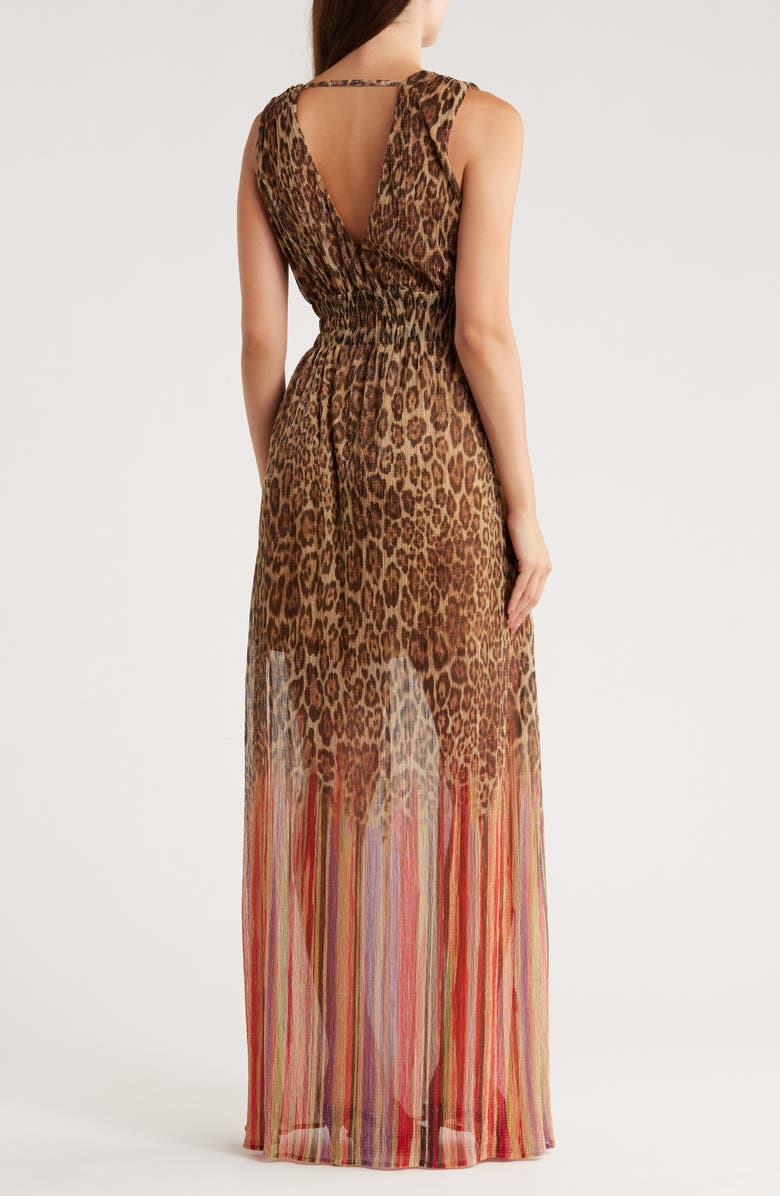 Ramy Brook Alvina Sleeveless Maxi Dress, Alternate, color, Animal Stripe