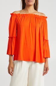 PATRIZIA LUCA Off-the-Shoulder Flowy Top