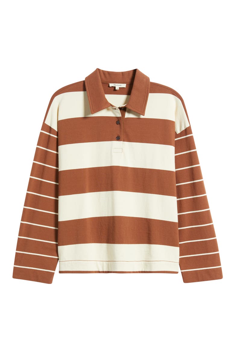 Hannah Rugby Shirt, Alternate, color, CLIFFTOP BROWN