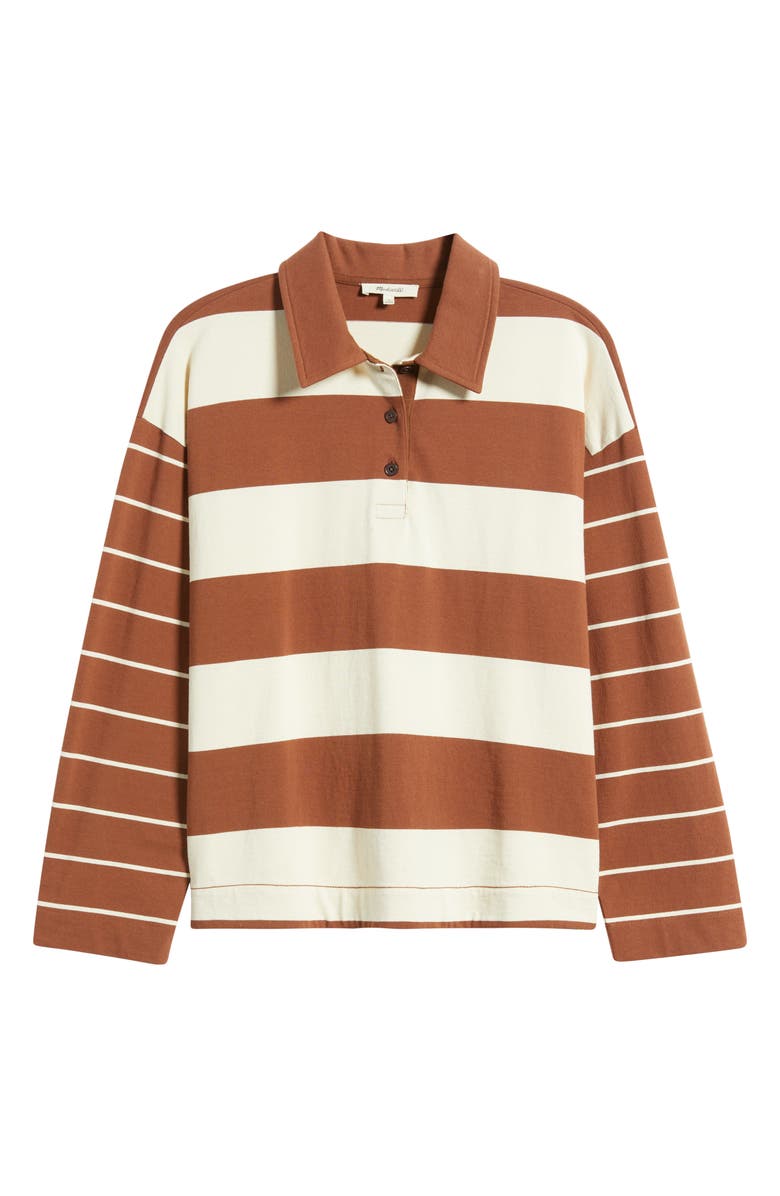 Madewell Hannah Rugby Shirt, Alternate, color, Clifftop Brown