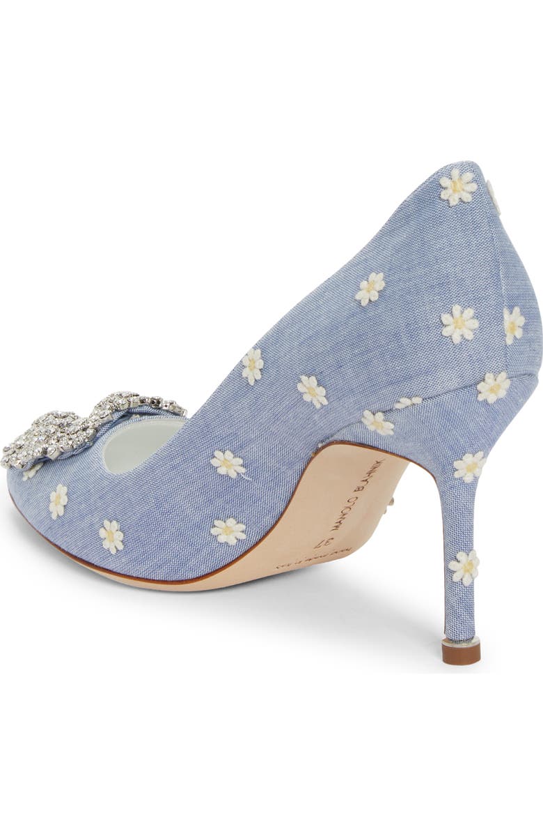 Manolo Blahnik Hangisi Crystal Buckle Pump, Alternate, color, Blue Multi