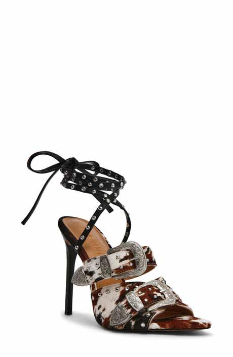 Steve Madden Saddle Embellished Ankle Strap Sandal