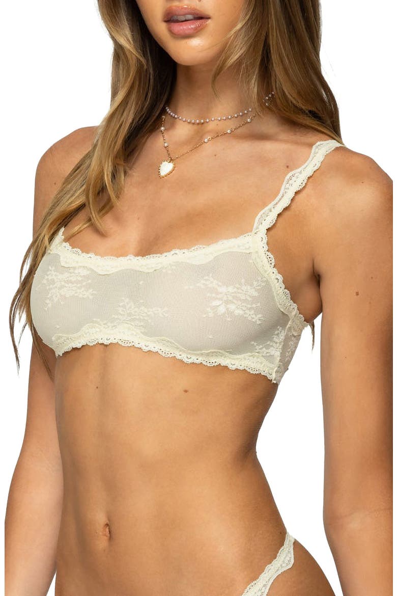 Livvy Sheer Lace Bralette, Alternate, color, YELLOW
