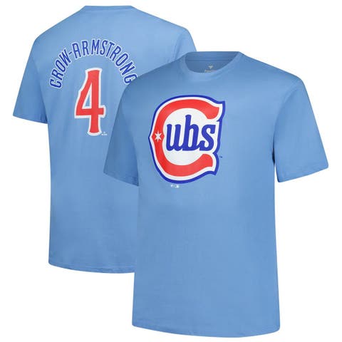 Men's Fanatics Pete Crow-Armstrong Light Blue Chicago Cubs Big & Tall Name & Number T-Shirt