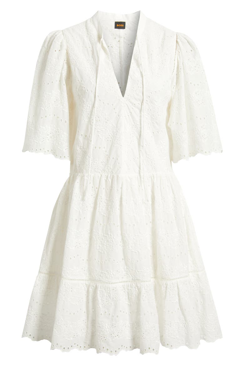 Cotton Broderie Dress, Alternate, color, SOFT CREAM