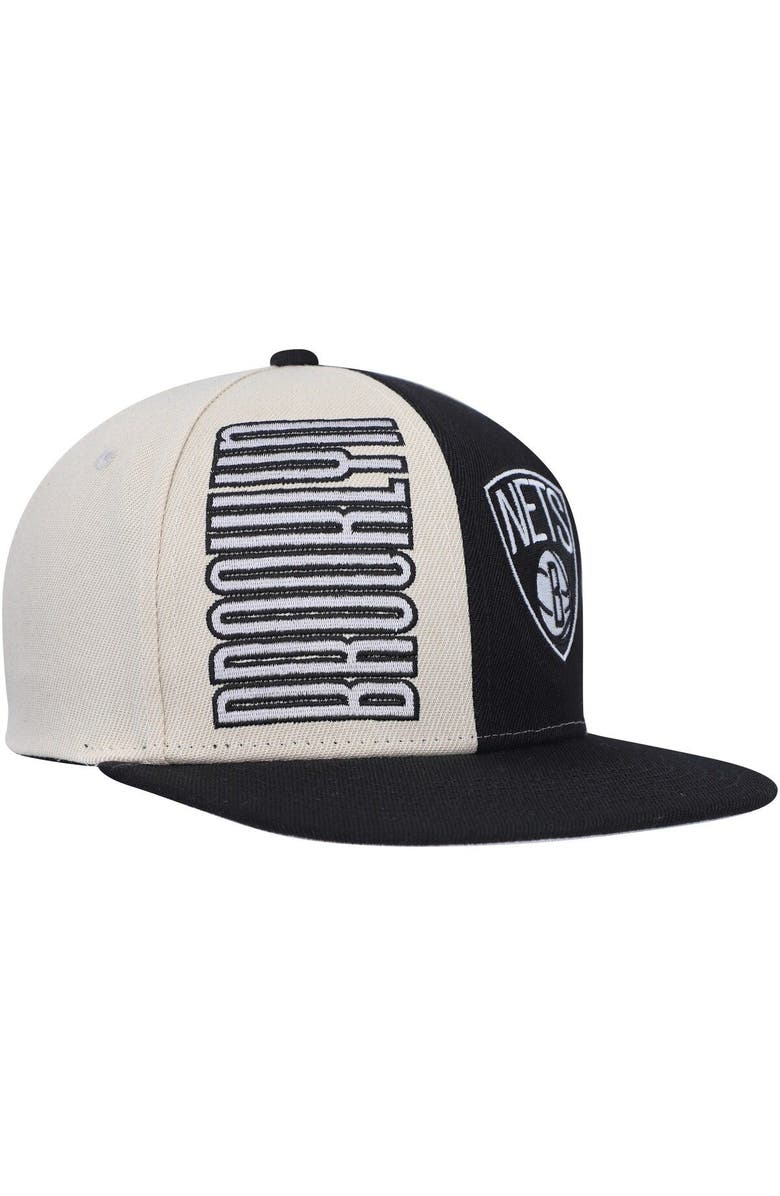 Mitchell & Ness Men's Mitchell & Ness Cream Brooklyn Nets Hardwood Classics Pop Snapback Hat, Alternate, color, 