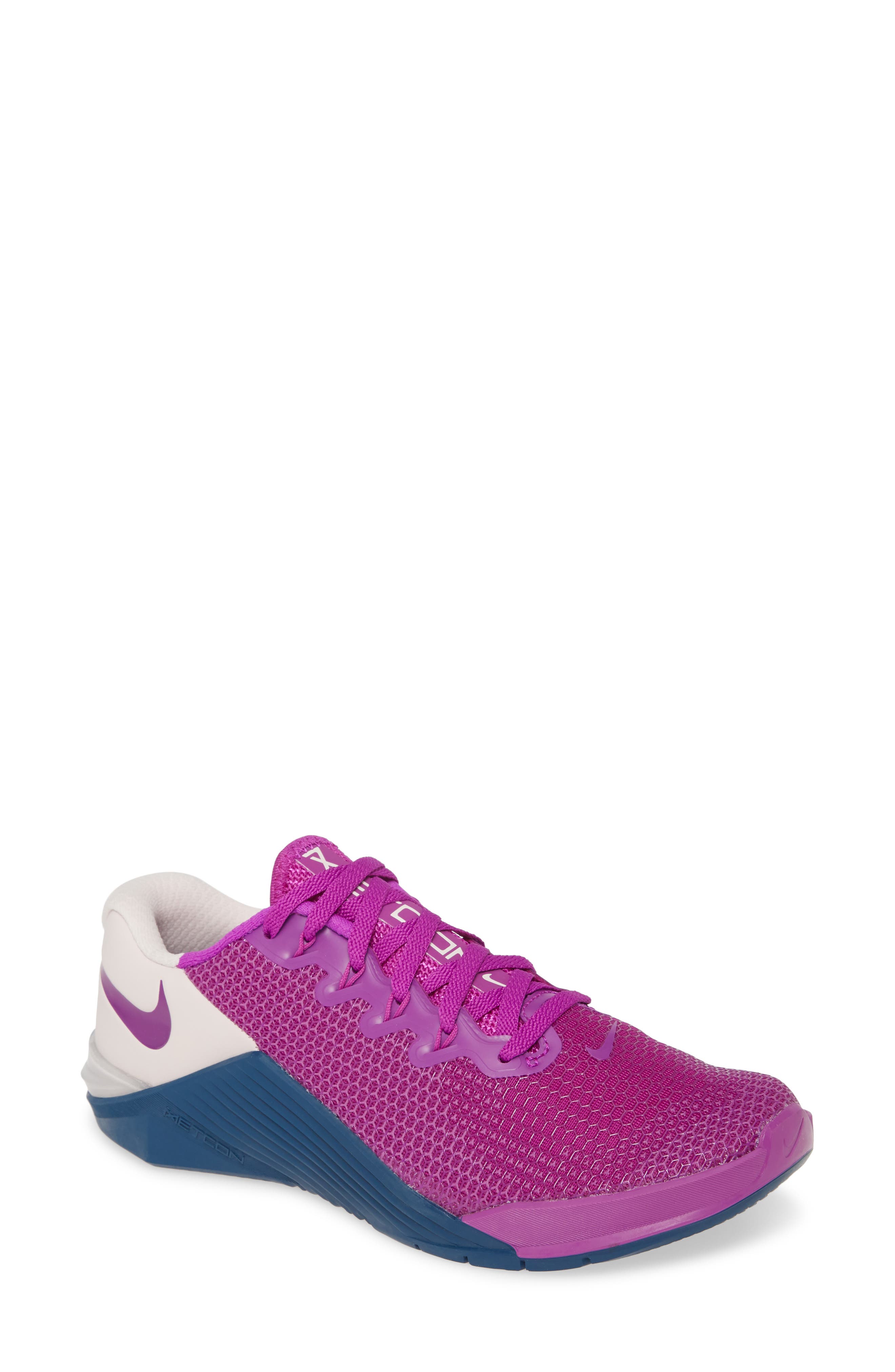 Metcon 5 Training Shoe, Main, color, VIVID PURPLE/ VALERIAN BLUE