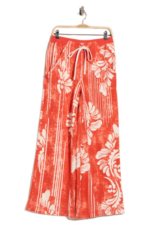 One Above Floral Wide Leg Cotton Blend Pants