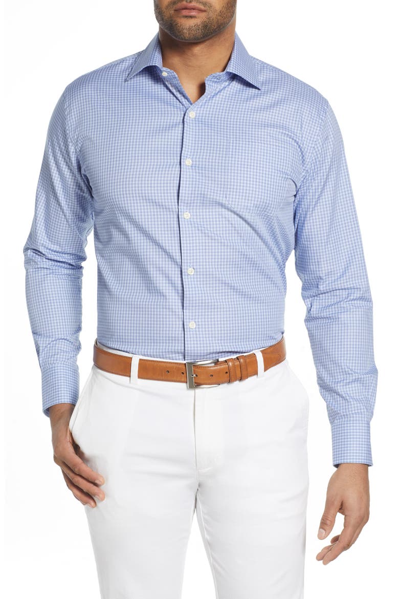 Robinson Gingham Check Button-Up Shirt, Main, color, BLUE LAPIS