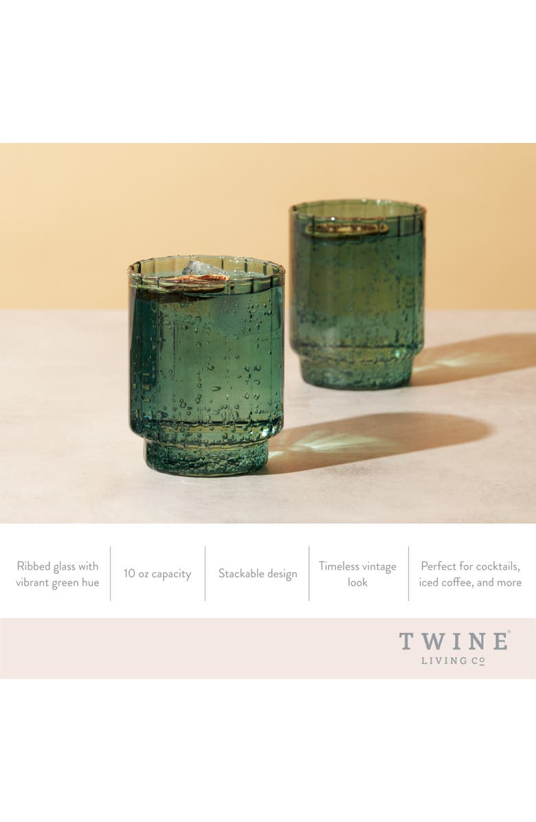 TWINE Malachite Optic Tumblers Set of 2, Alternate, color, Green