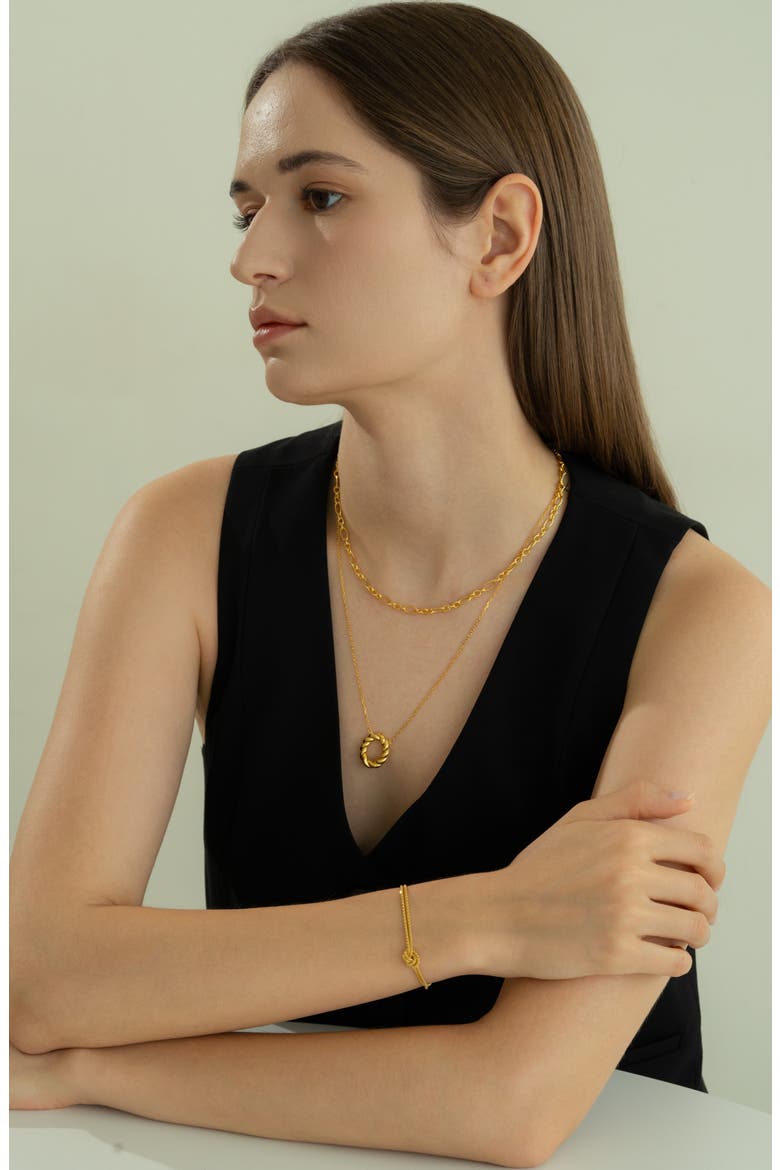 Sterling Silver 18k Gold Plated Noelle Knot Bracelet Minimalist, Alternate, color, Gold