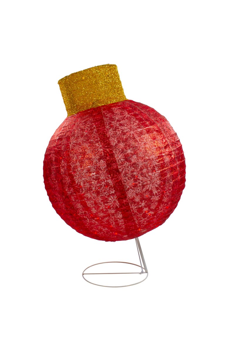 Northlight LED Lighted Twinkling Tinsel Onion Ornament Outdoor Commercial Christmas Decoration - 38" - Red, Main, color, Red