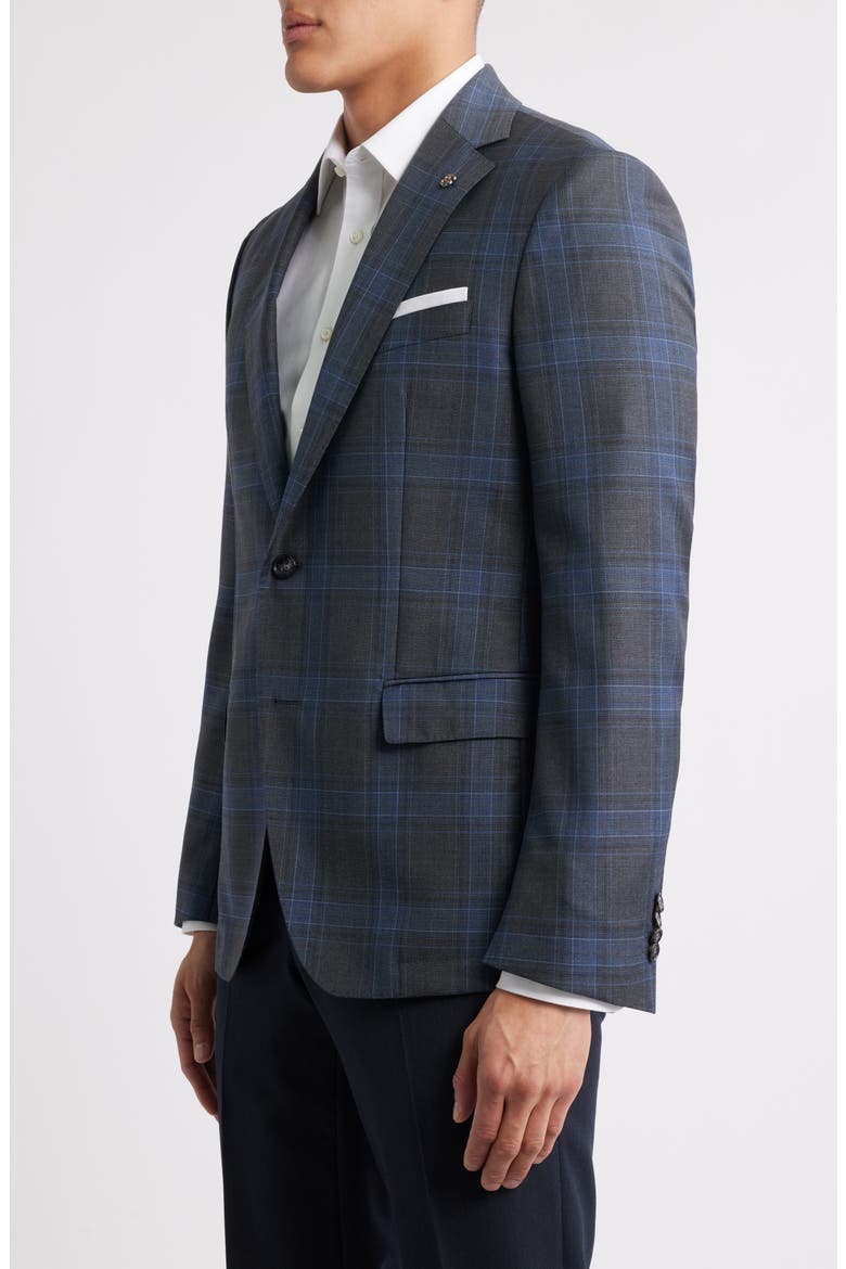 Hutson Check Virgin Wool Sport Coat, Alternate, color, DARK BLUE