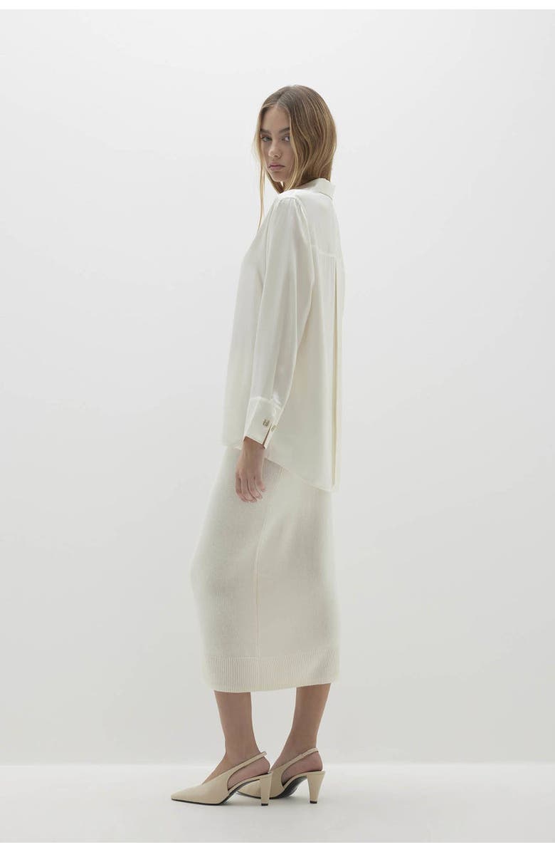 NAKED CASHMERE Suvi Silk Button-Up Shirt, Alternate, color, Ecru