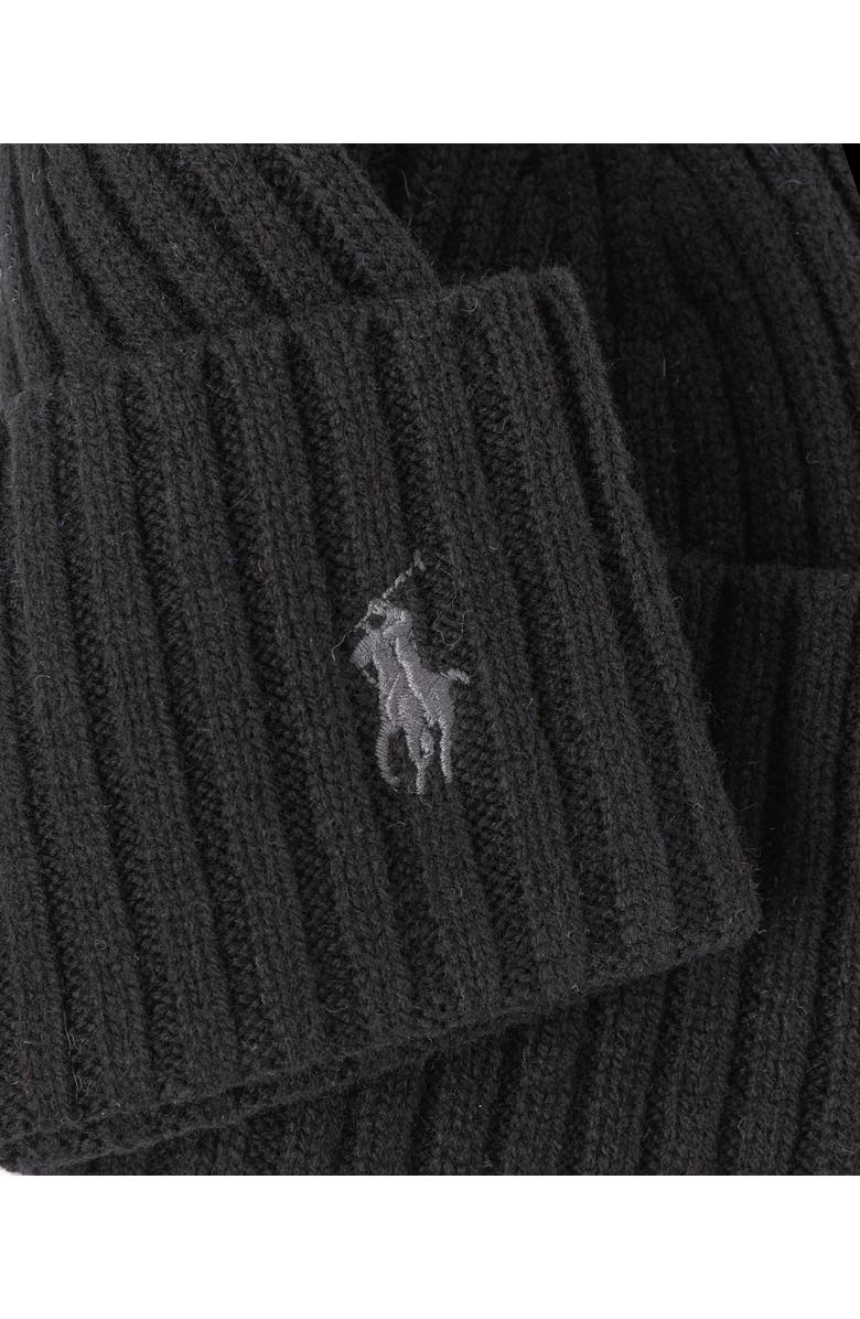 Polo Ralph Lauren Bold Cuff Beanie, Alternate, color, Polo Black
