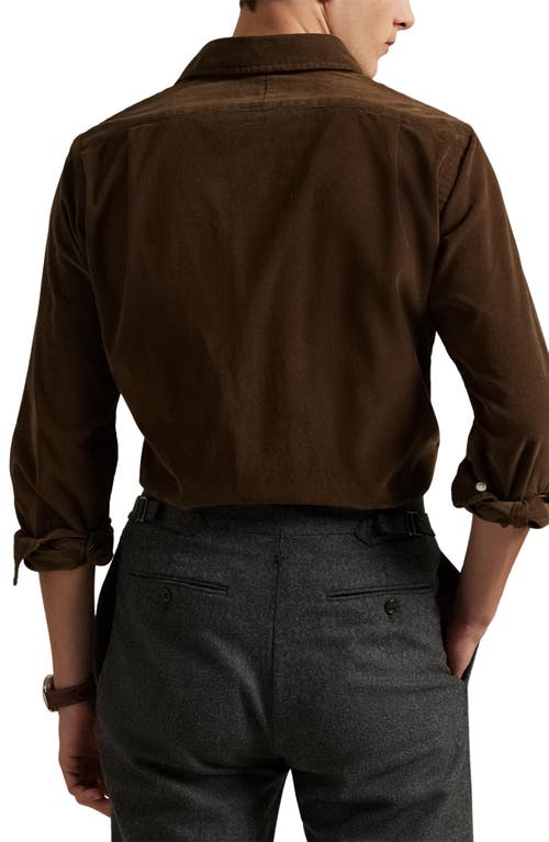 Polo Ralph Lauren Classic Fit Solid Cotton Corduroy Button-up Shirt In Brown