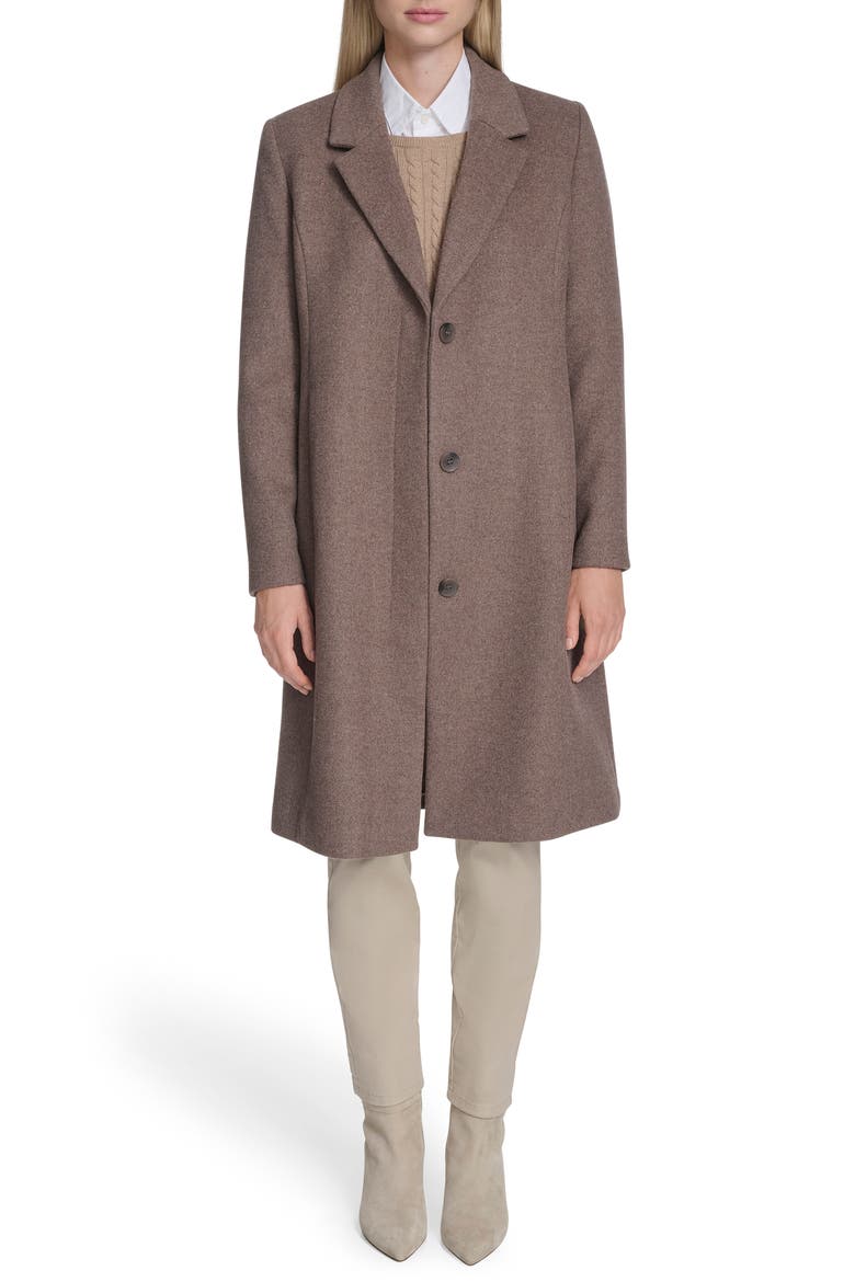 Slick Wool Blend Coat, Alternate, color, PORTABELLO