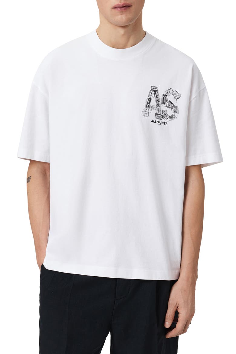Mixtape Cotton Graphic T-Shirt, Main, color, OPTIC WHITE