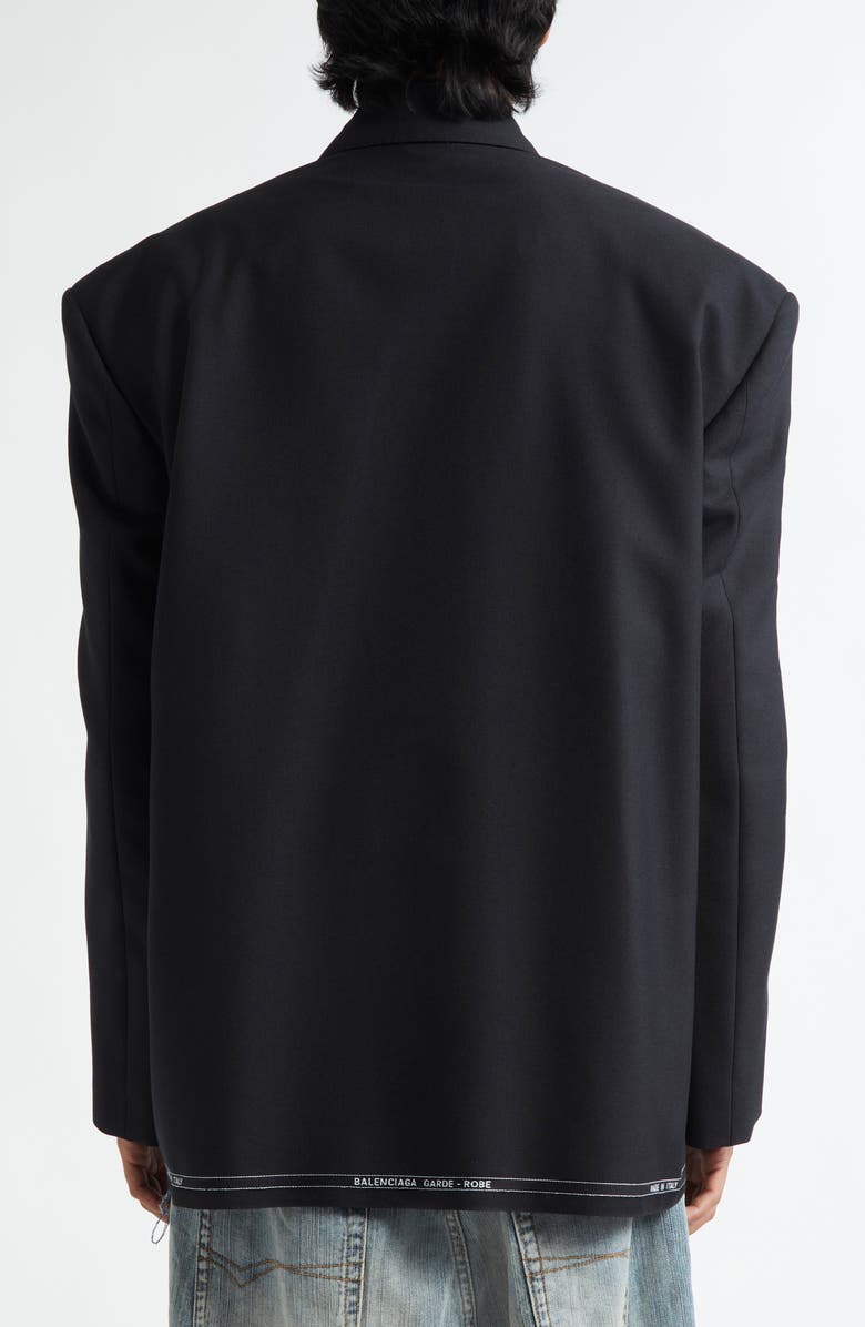 Balenciaga Seamless Wool Gabardine Jacket, Alternate, color, 1000 Black