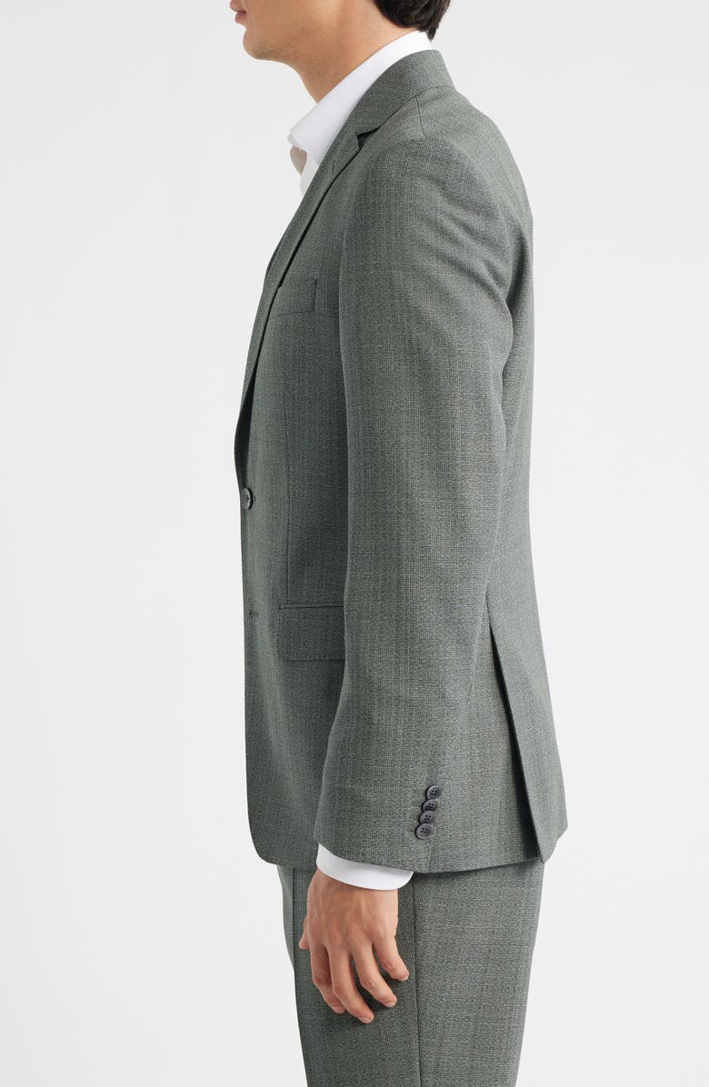 BOSS Hutson Slim Fit Green Mélange Virgin Wool Sport Coat, Alternate, color, Open Green