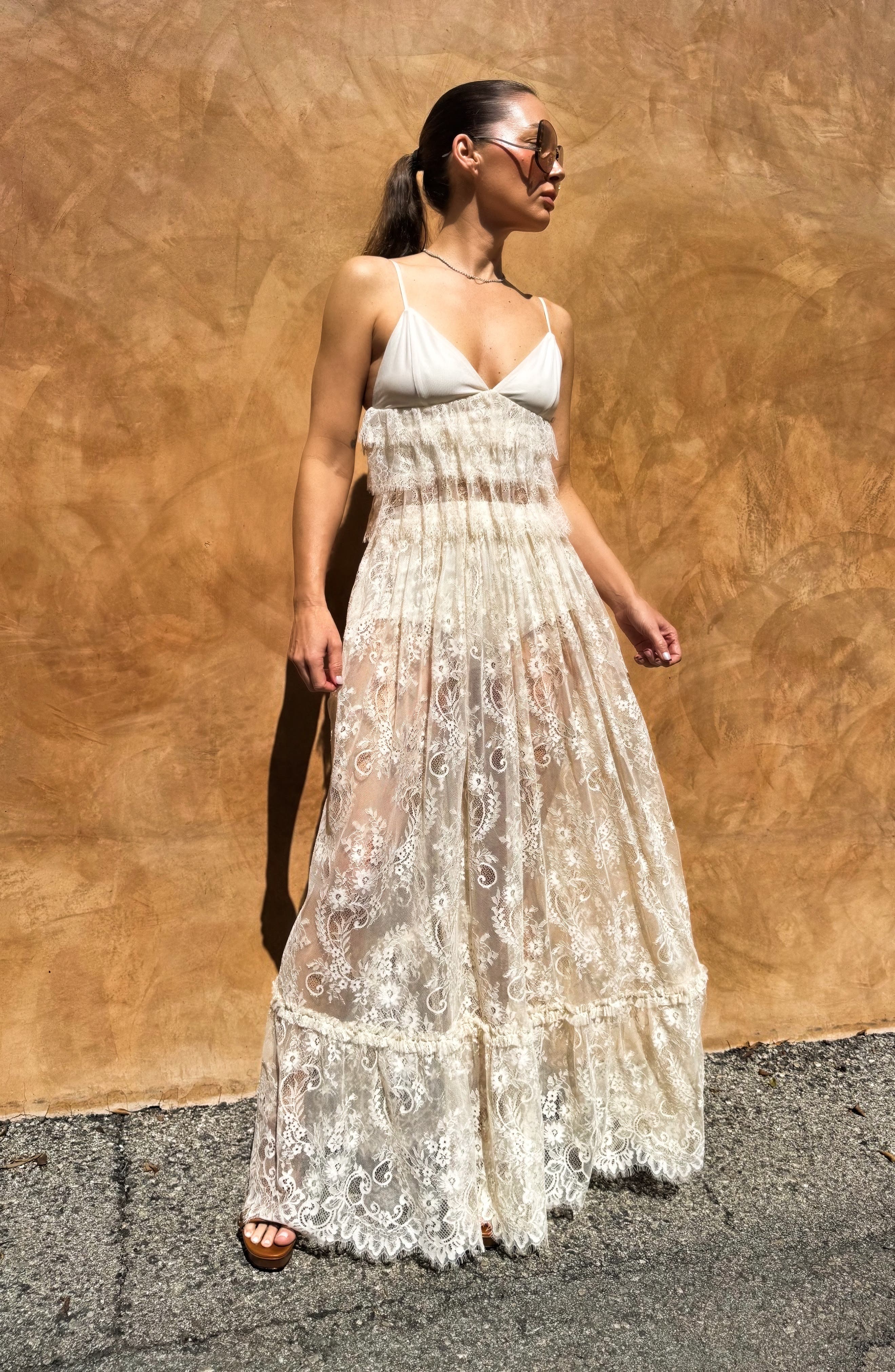 Allegra Sheer Lace Maxi Skirt - image 2