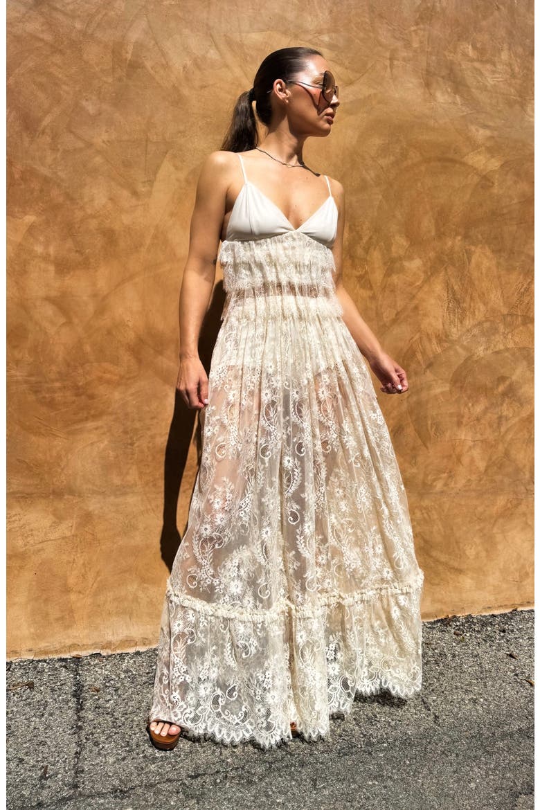 Allegra Sheer Lace Maxi Skirt, Alternate, color, BIRCH LACE