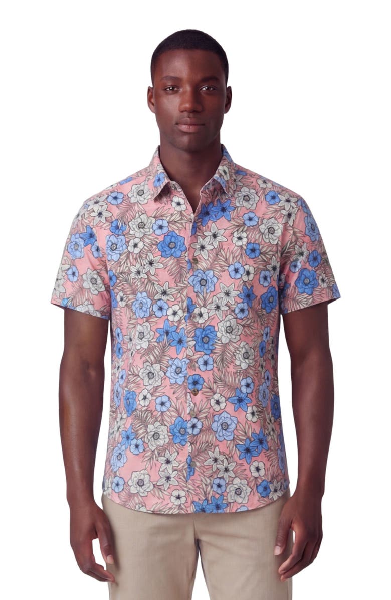 Lords of Harlech Tropical Mix Mens Knit Shirt, Main, color, Tropical Mix Coral