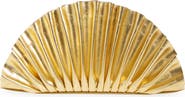 Cult Gaia Mini Nala Metallic Leather Fan Clutch