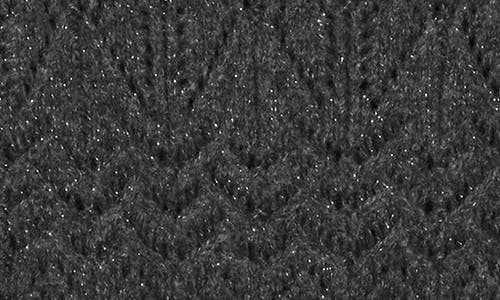 Melrose And Market Sparklke Pointelle Stitch Sweater In Gray