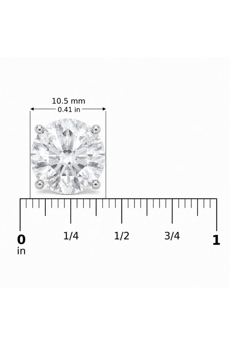 14K Gold 9.00 Cttw Lab Grown Diamond Solitaire Stud Earrings, Alternate, color, White Gold