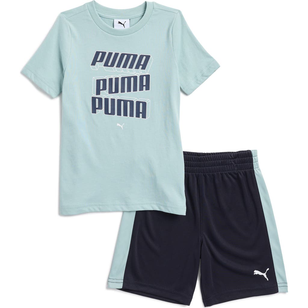 Puma Kids' Logo Print T-shirt & Mesh Shorts Set