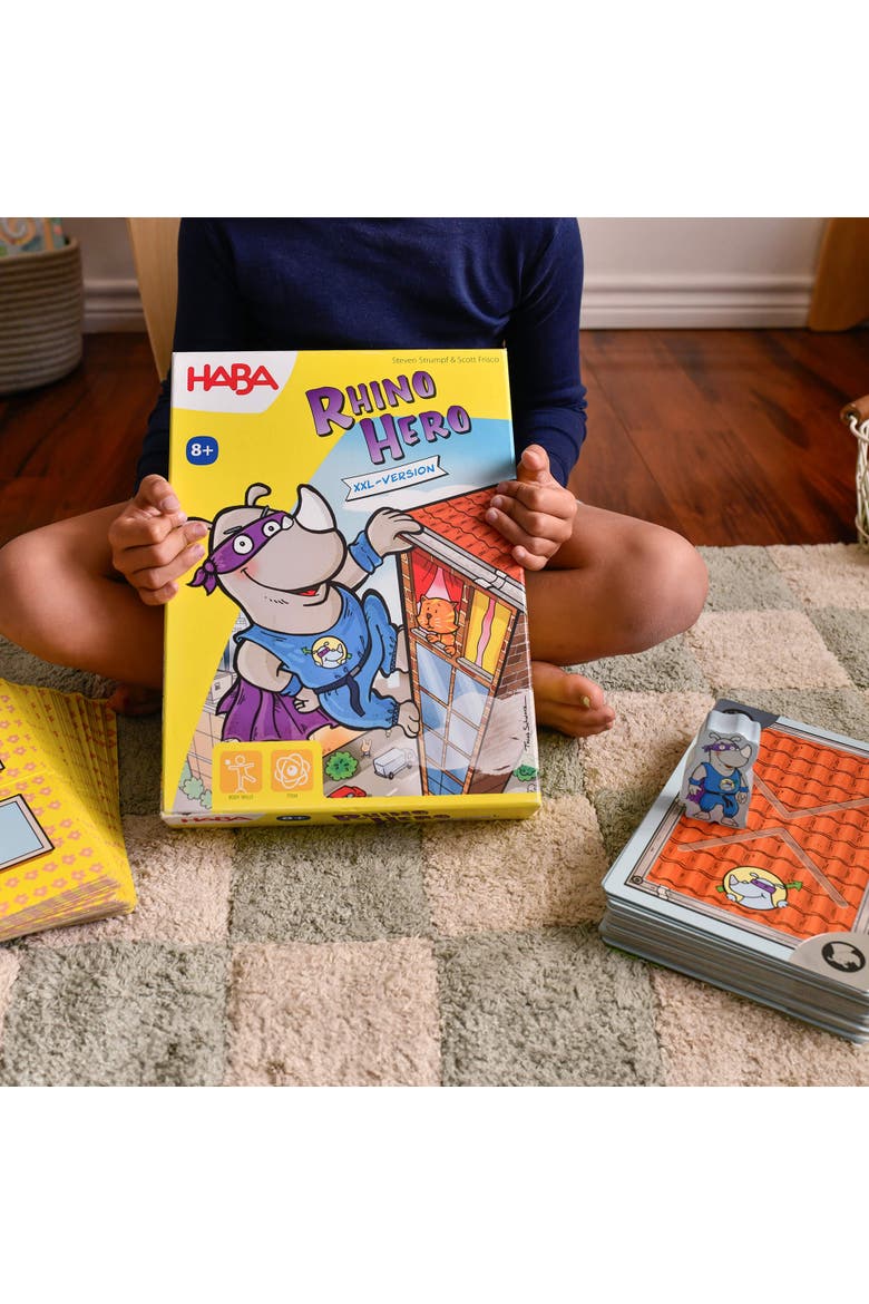 Giant Rhino Hero XXL Stacking Cards Game, Alternate, color, Multi