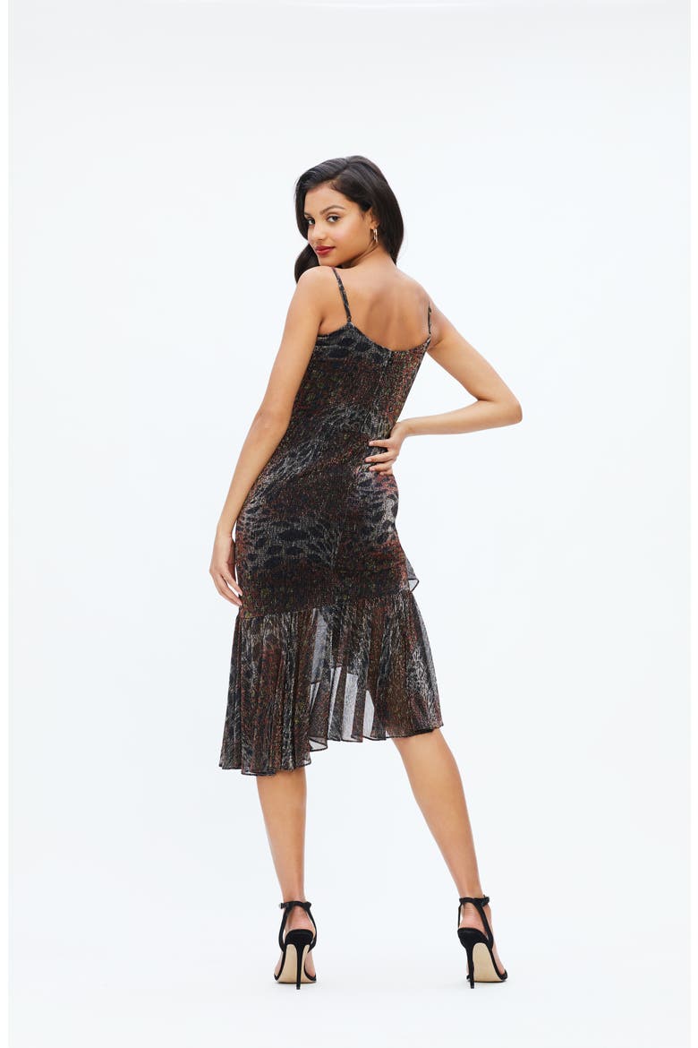 Cantrelle Metallic Asymmetrical Hem Cocktail Dress, Alternate, color, BRONZE MULTI