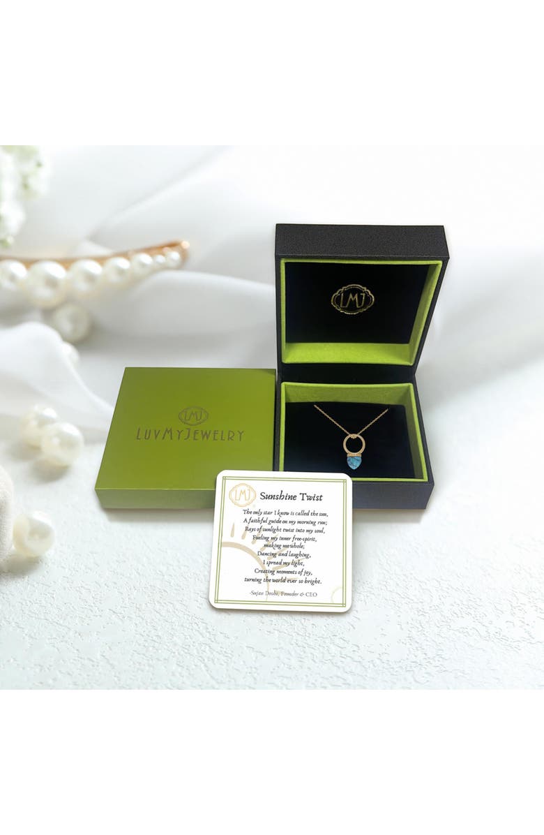 LuvMyJewelry Summer Nights Gold Plated Silver Turquoise Gemstone Single stone Ring Pendant, Alternate, color, 