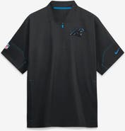 Nike Men's Nike Black Carolina Panthers Sideline Short Sleeve Quarter-Zip Coaches Jacket