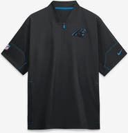 Nike Men's Nike Black Carolina Panthers Sideline Short Sleeve Quarter-Zip Coaches Jacket
